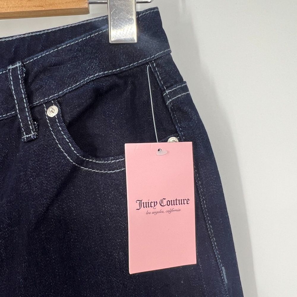 Juicy Couture Jeans Women 3/26 Blue Abbot Stone Hammerloop Rinse Wide Leg JC643 - Picture 7 of 12